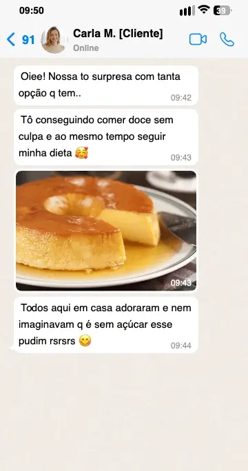 Print de comentário sobre receitas